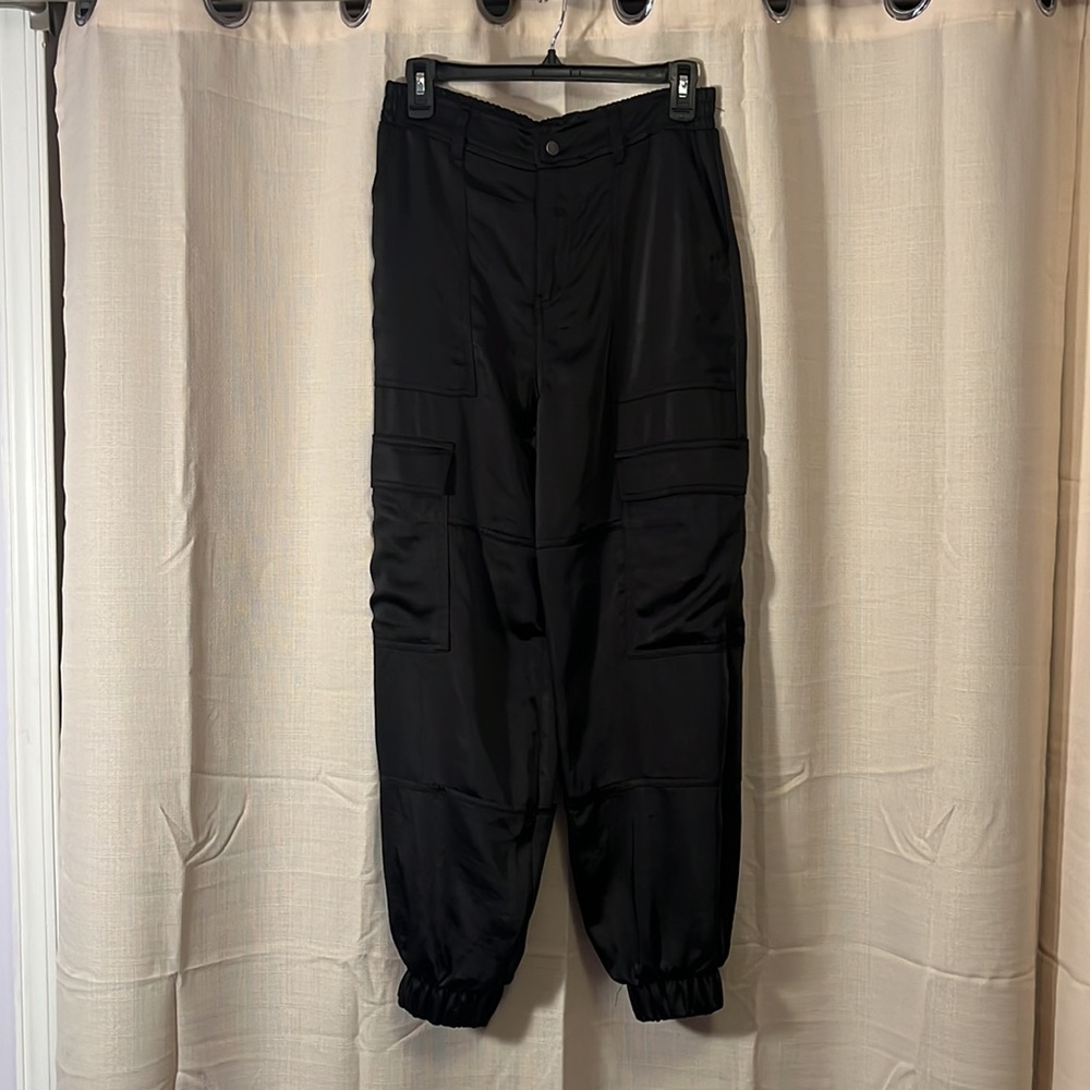 Satin cargo pants
